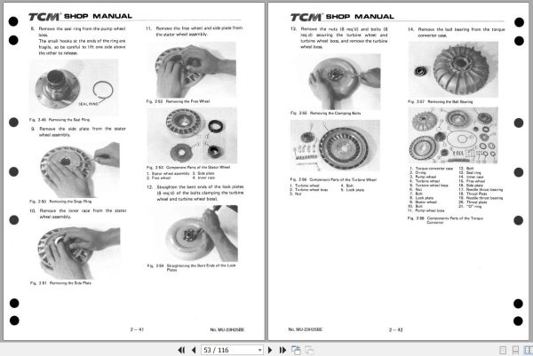 122 TCM Transmission 13B 14B 23H 24H 25 Shop Manual MU 23H25BE 2