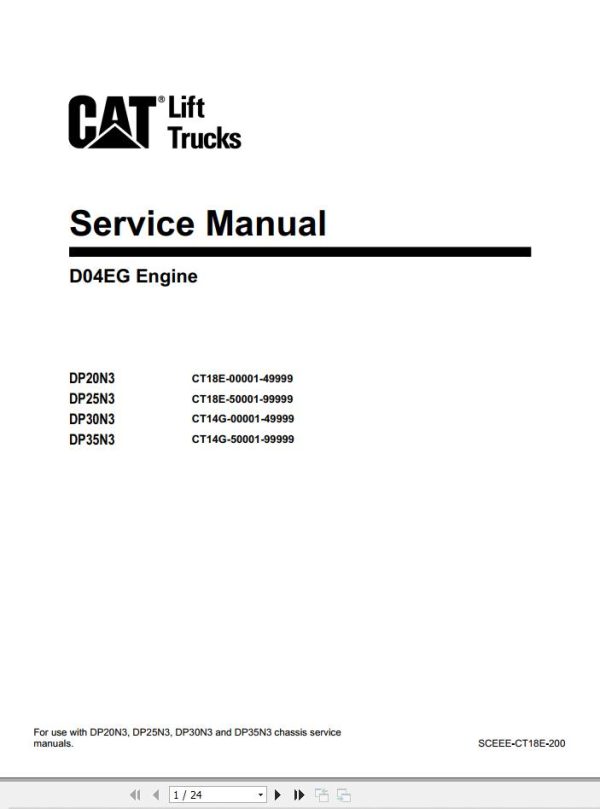 CAT Engine D04EG Service Manual 03.2023