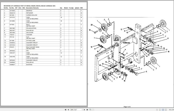CAT Forklift M120D M80D Parts Manual 2