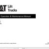 CAT Forklift NOL10P NOM10P NOH12PH Operation Service Manual 07.2023