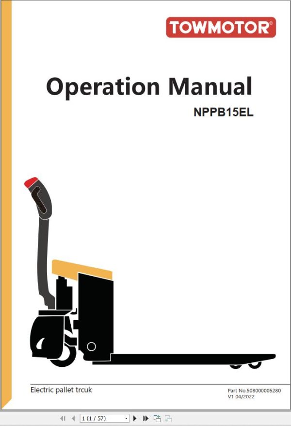 CAT Forklift NPPB15EL Operation Manual 10.2023