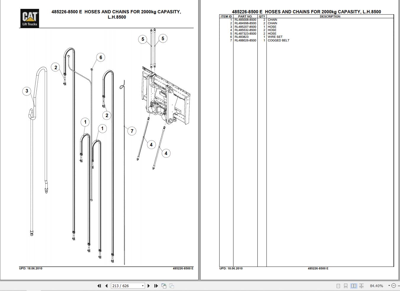 CAT Forklift NR16NH Parts Catalog 03.2021