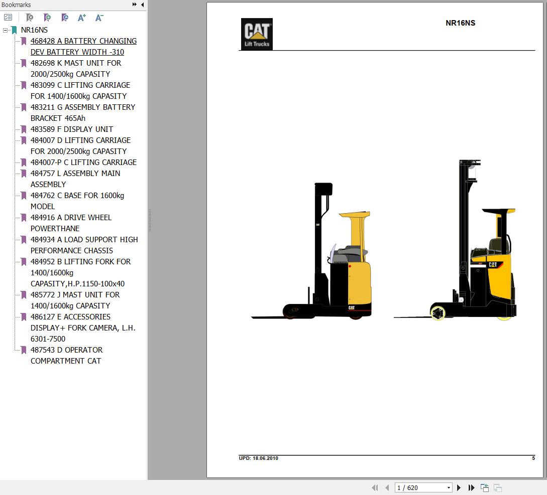 CAT Forklift NR16NS Parts Catalog 03.2021 1 1