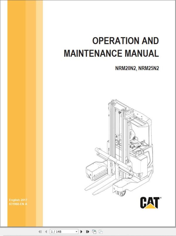 CAT Forklift NRM20N2 NRM25N2 Operation Service Manual 12.2023