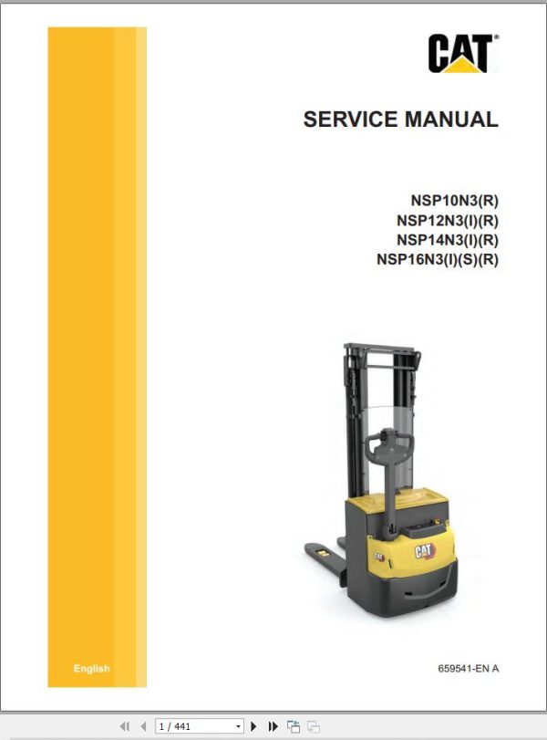CAT Forklift NSP10N3 to NSP16N3S Operation Service Manual 03.2023 1