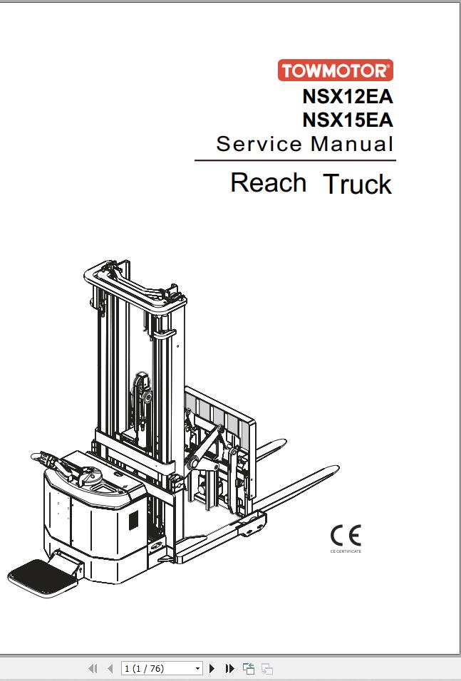 CAT Forklift NSX12EA Operation Service Manual 11.2022