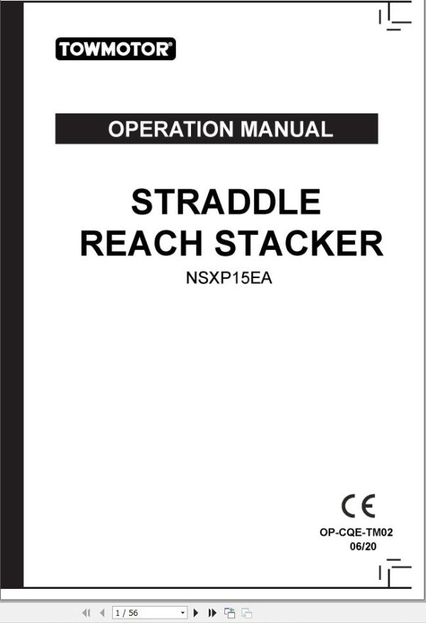 CAT Forklift NSXP15EA Parts Operation Service Manual 11.2023 2