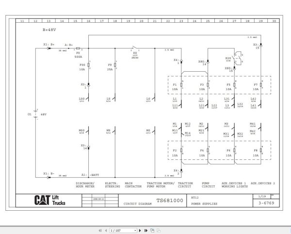 CAT Forklift NT12 Electrical and Hydraulic Diagrams 03.2018