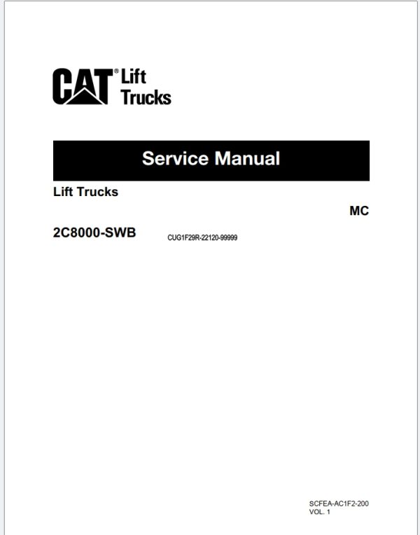 CAT Lift Truck 2C8000 SWB Service Manual 11.2023