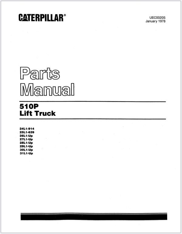 CAT Lift Truck 510P Parts Manual UEC0020S