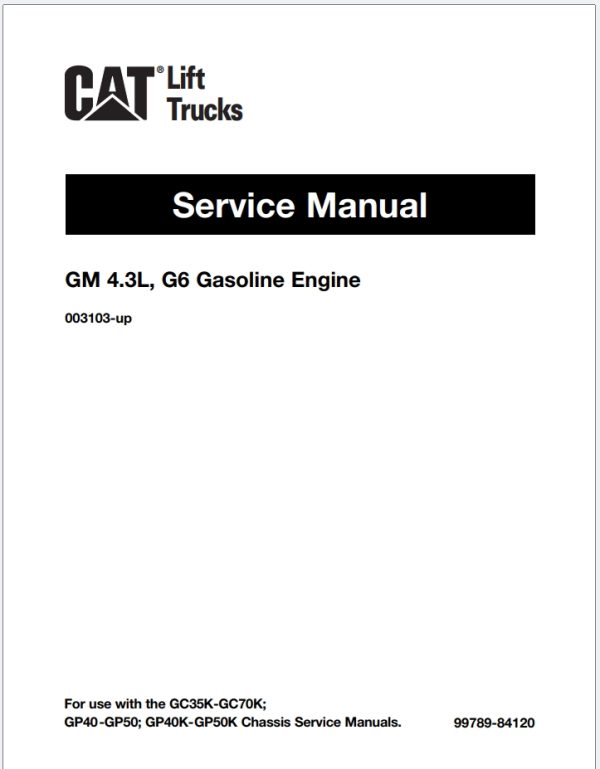 CAT Lift Truck GP50C Service Manual 06.2023