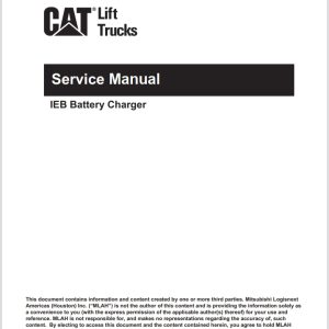 CAT Lift Truck Li Ion Battery Charger Operation Service Manual 12.2021