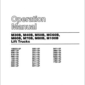 CAT Lift Truck MC60B Service Data and Operation Manual 04.2020