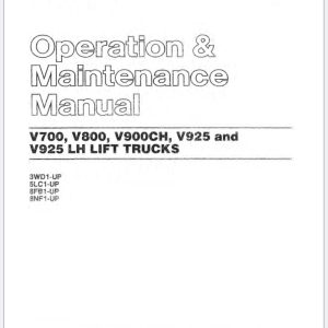 CAT Lift Truck V925 LH Parts Operation Service Manual 04.2022