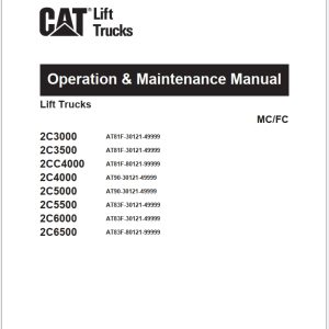 CAT Lift Trucks 2C3000 to 2C6500 Operation Service Manual 02.2024