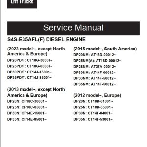 CAT Lift Trucks DP20PD to DP35PD Service Manual 04.2024