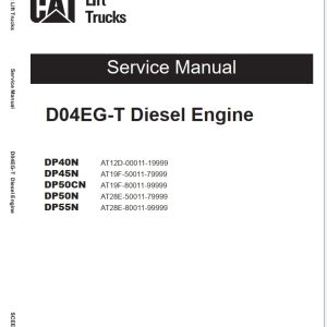 CAT Lift Trucks DP40N to DP55N Parts Service Manual 02.2024
