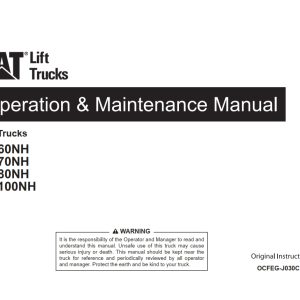 CAT Lift Trucks DP60NH Operation Maintenance Manual 11.2023