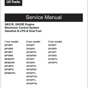CAT Lift Trucks GP15PD GP18PD GP18PT to GP35PTL Service Manual 04.2024