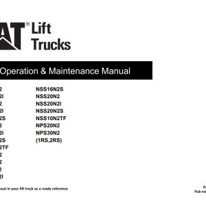 CAT Lift Trucks NPR20N2 to NPS30N2 Operation Service Manual 02.2024