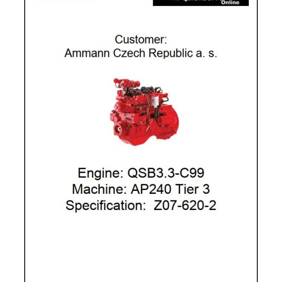 Cummins Engine QSB3.3C99 Spare Parts Catalog Z095011