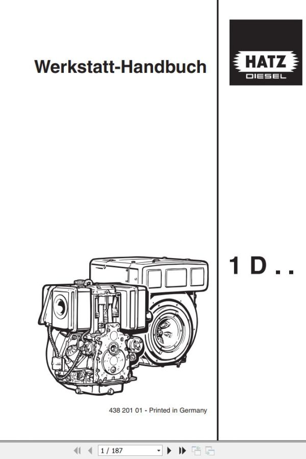 Hatz Engine 1D Series Workshop Manual and Diagram DE 1