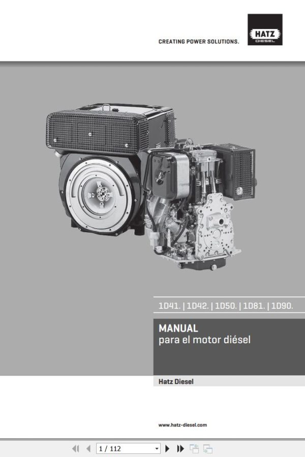 Hatz Engine 1D41 1D42 1D50 1D81 1D90 Operation and Maintenance Manual ES 1