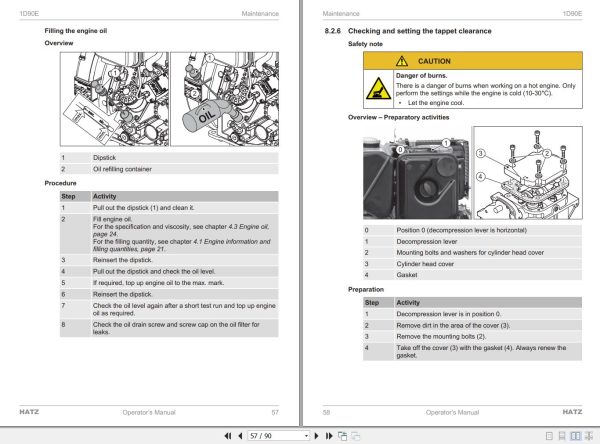 Hatz Engine 1D90E Operation and Maintenance Manual EN 2