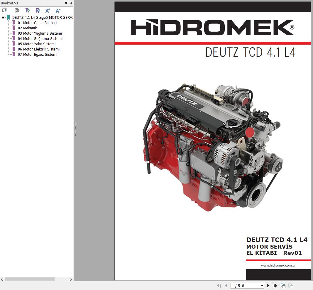 Hidromek Engine Deutz TCD 4.1 L4 Stage 5 Service Manual REV01 TR 1
