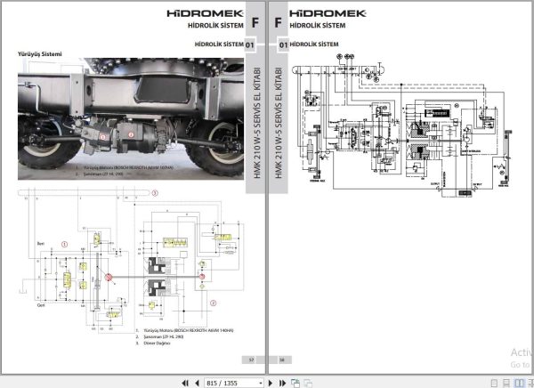 Hidromek Excavator HMK 210W 5 Stage 5 Service Manual and Diagram REV00 TR 3