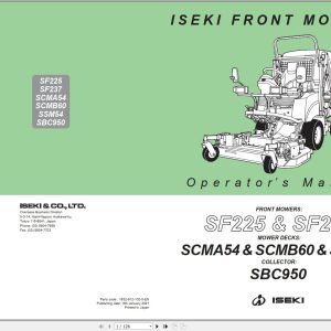 Iseki Front Mowers SF225 SF237 Operators Manual 1832 912 102 0 EN 1
