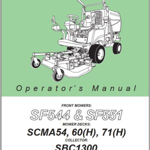 Iseki Front Mowers SF544 SF551 Operators Manual 1809 912 102 3 EN 1