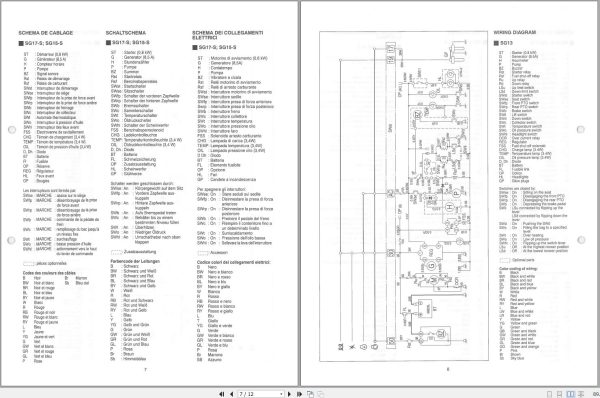 Iseki Lawn Mowers SG13 SG15 SG17 SF300 SF330 SL14 Operators Manual and Diagram 2