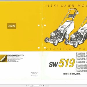 Iseki Lawn Mowers SW519 Series Operators Manual 2503 995 001 10 1