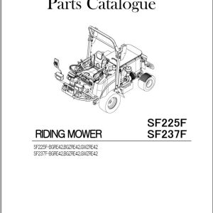 Iseki Mower SF225F SF237F Parts Catalog 1832 097 110 0A 1
