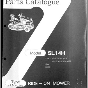 Iseki Mower SL14H Series Parts Catalog 2502 098 100 00 1