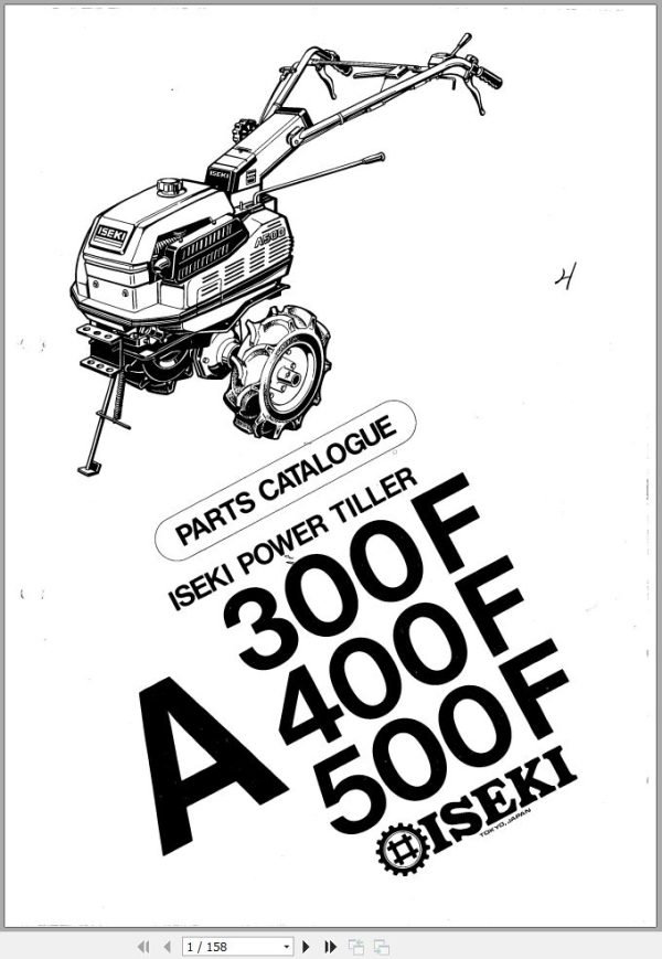 Iseki Power Stiller A300F A400F A500F Parts Catalog 1300 098 096 00 1