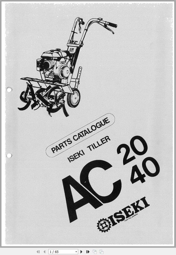 Iseki Stiller AC20 AC40 Parts Catalog 1300 098 0079 1 1