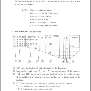 Iseki Tractor SG153H Parts Catalog 1608 097 100 00 1