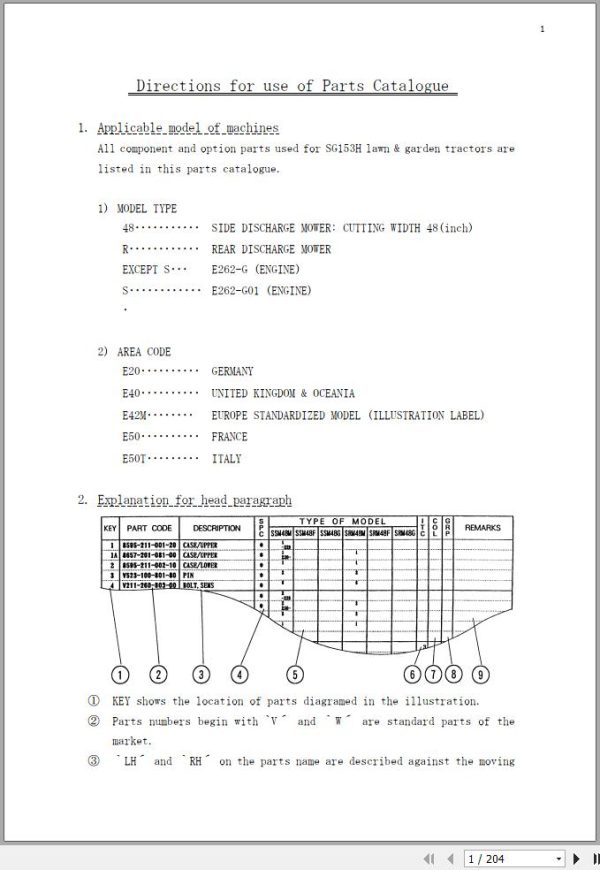 Iseki Tractor SG153H Parts Catalog 1608 097 100 10 1