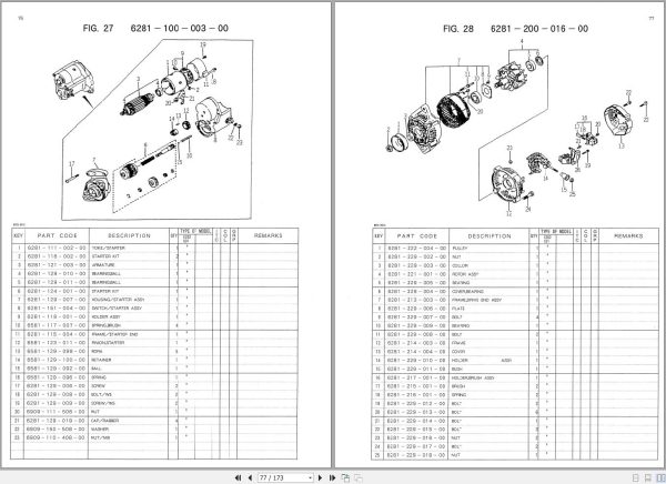 Iseki Tractor SG15H Parts Catalog 1608 098 100 00 2