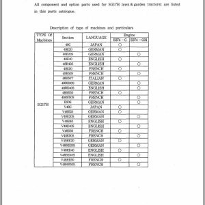 Iseki Tractor SG17H Parts Catalog 1631 098 100 10 1