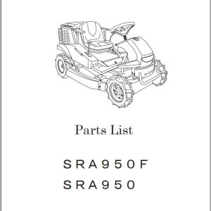 Iseki Tractor SRA800 SRA950 SRA950F Parts List 1
