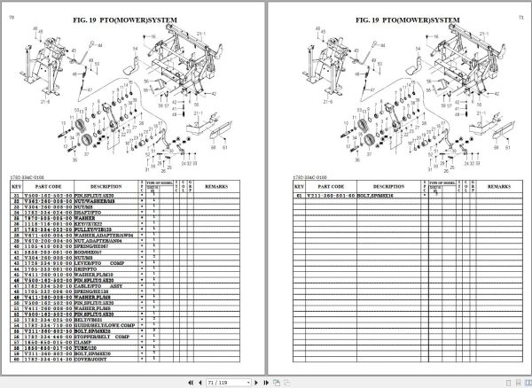 Iseki Tractor SXG216 Parts Catalog 1782 097 320 00 2