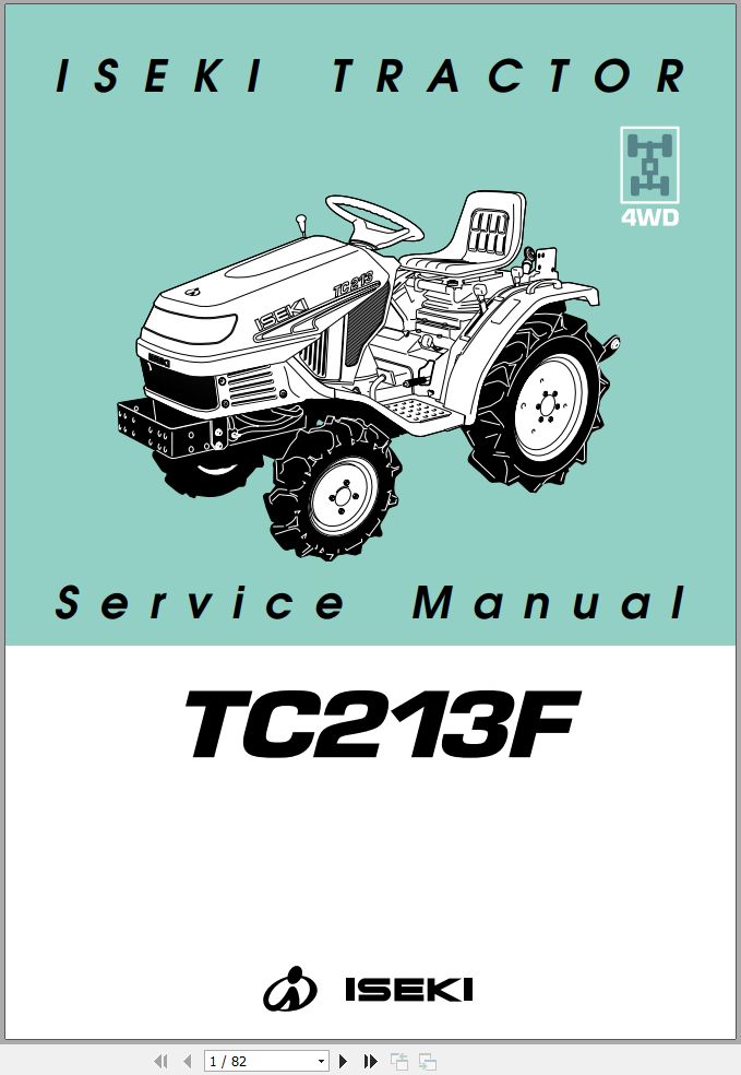 Iseki Tractor TC213F Service Manual and Wiring Diagram 1