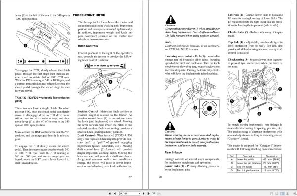 Iseki Tractor TF317 TF321 TF325 TF330 Operators Manual 9711 03 300 2