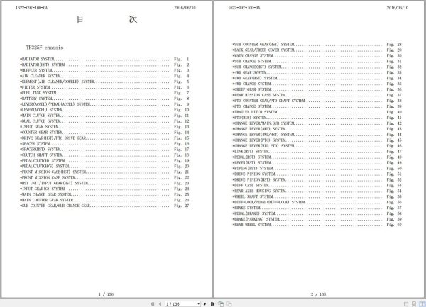 Iseki Tractor TF325F Parts Catalog 1
