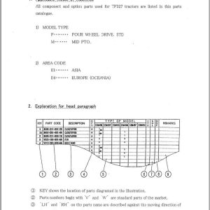 Iseki Tractor TF327 Parts Catalog 1710 097 100 00 1