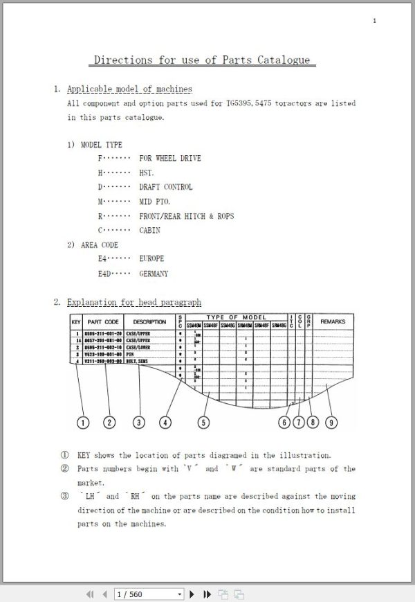 Iseki Tractor TG5395 TG5475 Parts Catalog 1747 095 100 0A 1