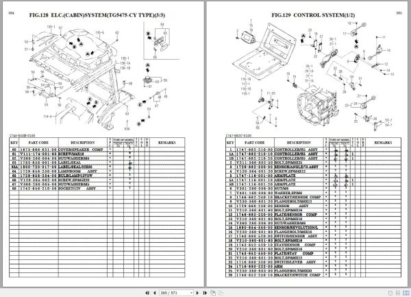 Iseki Tractor TG5395 TG5475 Parts Catalog 1747 097 100 1E 2
